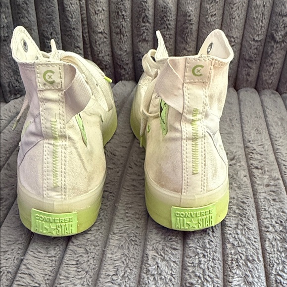 Men’s Converse Cream Glow in the Dark High-Tops with Neon Green Soles size 11.5 - Picture 6 of 15